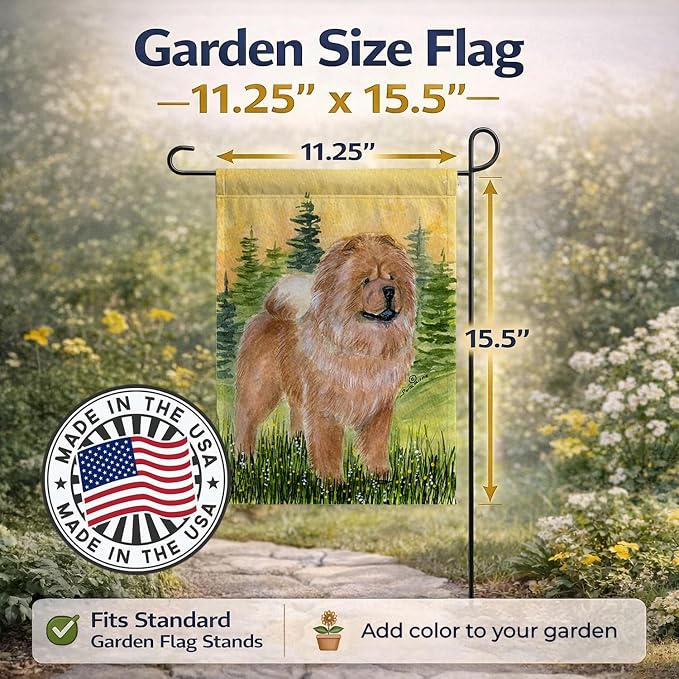 Caroline's Treasures SS7004GF Chow Chow Garden Flag Mailbox Flag Decorative Yard Flag Banner Outside Patio Artwork Yard Flower Beds, Garden Size, Multicolor