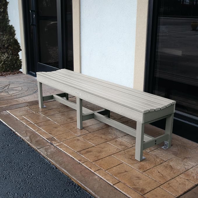 Sequoia Professional Commercial Grade Weldon Backless Picnic Bench, 6ft, Harbor Gray