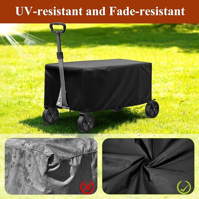 TheElves Wagon Cover, 60x34x16 inch | Outdoor Cart Covers Waterproof for Brinly 17 Cu. Ft. Poly Cart PCT-17BH, and for Other Folding Wagon, Steel Cart, Poly Cart