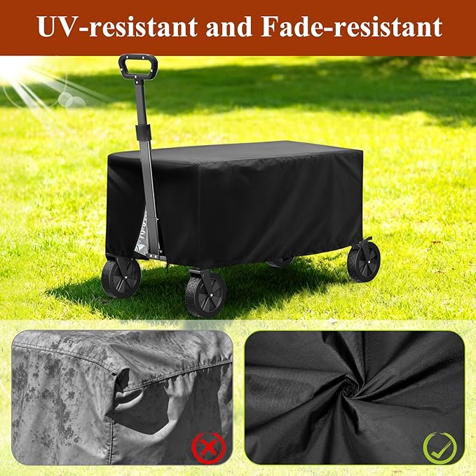 TheElves Garden Cart Cover, Outdoor Garden Wagon Covers Waterproof Heavy Duty for Gorilla Carts Steel Utility Cart 9 Cu Ft 1200 lbs - 54x31x28 inch