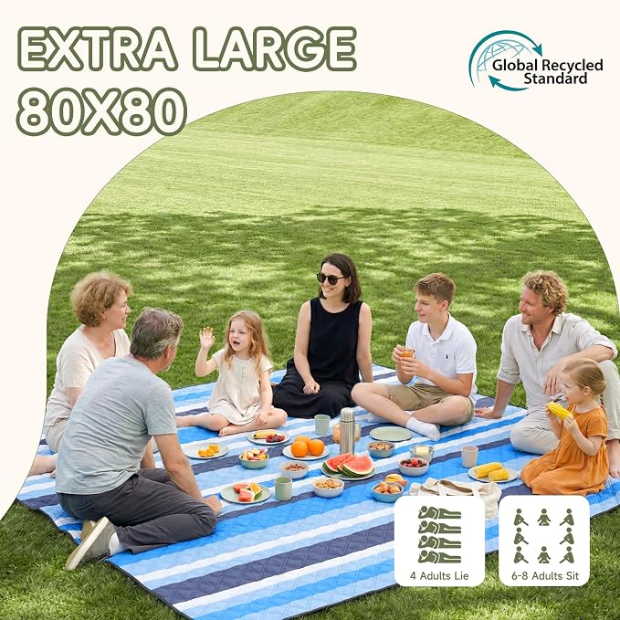 Genovega Waterproof Beach Blanket Picnic Outdoor Mat Rug Registry Wedding Search by Name Couple House Warming 2026 Housewarming Family Hostess Anniversary New Apartment Home Essential Must Have