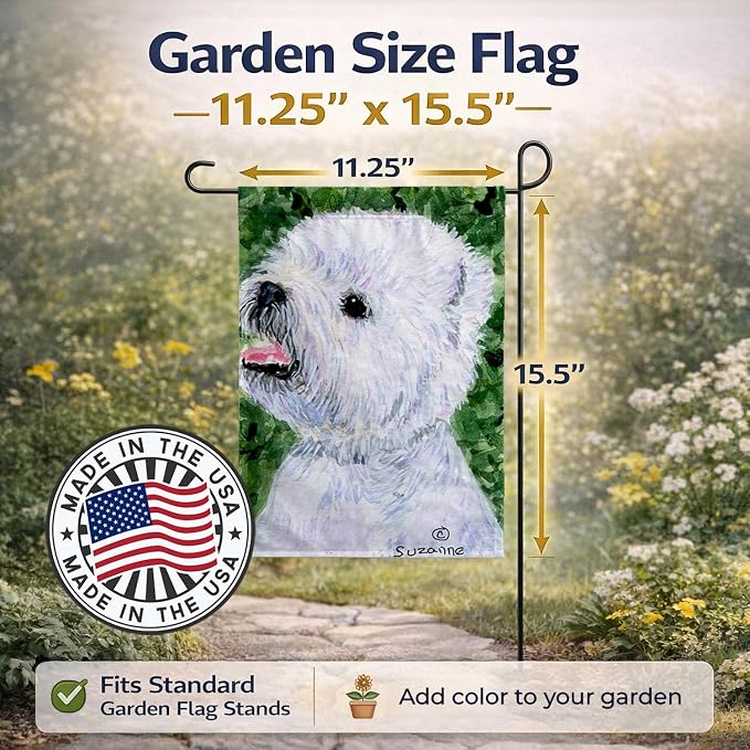 Caroline's Treasures SS8802GF Westie Garden Flag Mailbox Flag Decorative Yard Flag Banner Outside Patio Artwork Yard Flower Beds, Garden Size, Multicolor