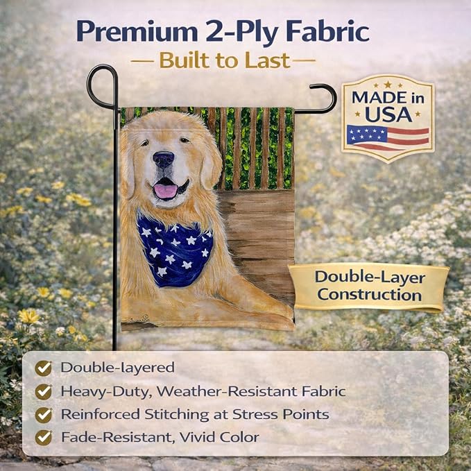 Caroline's Treasures SS8972GF Golden Retriever Garden Flag Mailbox Flag Decorative Yard Flag Banner Outside Patio Artwork Yard Flower Beds, Garden Size, Multicolor