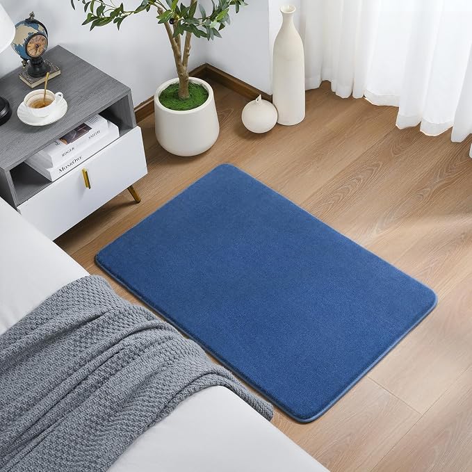 Amearea Modern Washable Runner Rugs, 2x3 Feet Blue Bedroom Runner Rug | Small Area Rugs for Bedroom Living Room, Non Slip Memory Foam Rug for Entrance Entryway Kids Boys Girls Room Laundry Room