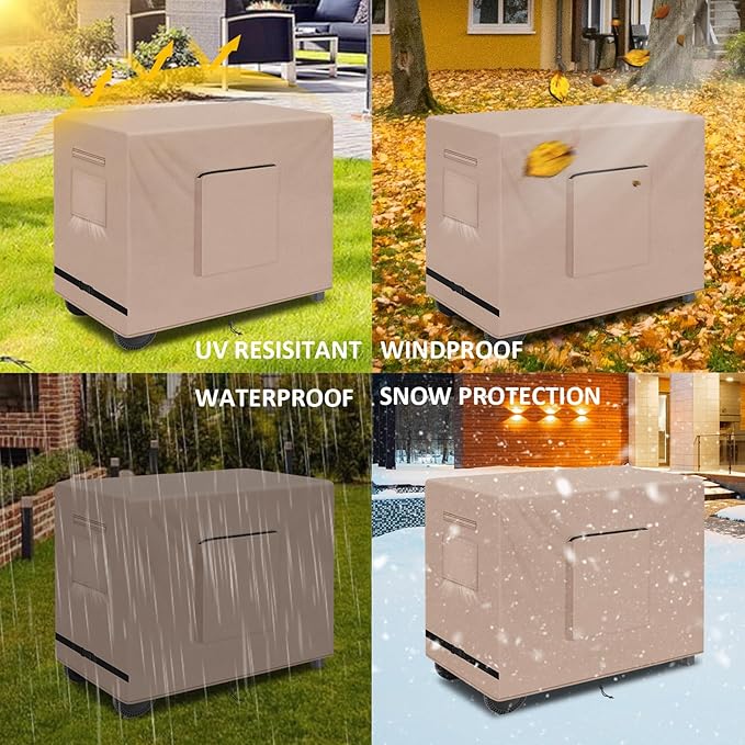 Outdoor Raised Garden Bed Cover for Winter -48 x 24 x 35 inch, Khaki | Waterproof Raised Planter Boxes Stand Covers Heavy-Duty for Outdoor prep tables, Protection for Winter Snow,Frost,and Rain