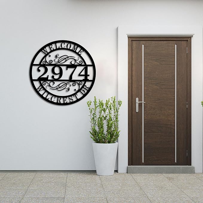 Personalized Address Sign,House Number Sign,Metal Address Sign,Address Plaque,Home Number Sign, Custom Address Decor,Address Yard Sign,Address Numbers for House