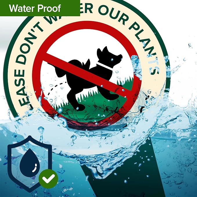 Please Don't Water Our Plants, Curb Your Dog - Funny Sign, 7"x13" Inches, Heavy Duty Integrated Ground Stakes, Indoor/Outdoor Use, Rust Free Aluminum Composite, Made in USA by My Sign center