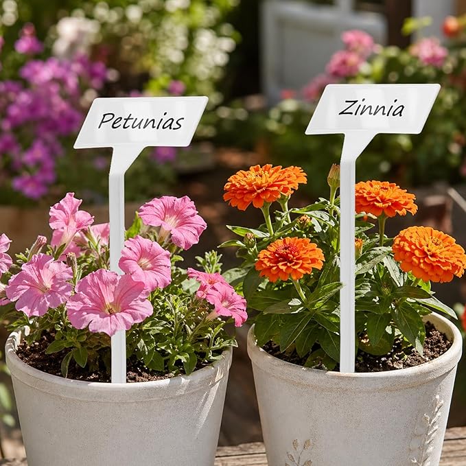 KINGLAKE GARDEN Plant Labels 50 Pack 11.8 Inch Large Garden Labels Plastic | Waterproof Garden Markers Signs Tall Plant Name Tags for Outdoor Indoor Seedlings Plants Vegetables Herbs Flowers (50 Pack)
