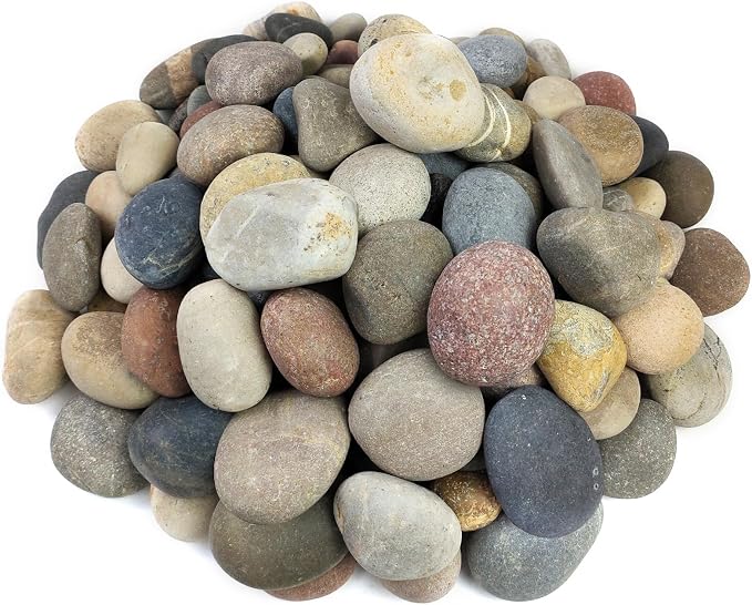 FANTIAN 40 lbs Garden Rocks Mexican Beach Pebbles, 3-4 Inch Decorative Large River Rocks for Landscaping Aquarium Yard Garden Paving Large Plant Crafting and Walkways