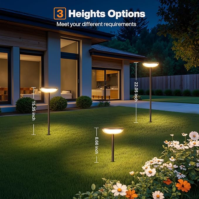 ELECLINK Solar Pathway Lights Outdoor, 2 Pack Tall Solar Garden Lights Outdoor Waterproof for Yard Flower Bed Patio Path Walkway Driveway Outside Decor Landscape Lighting