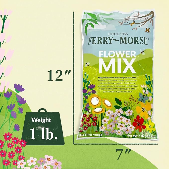 Ferry-Morse Wildflower Seeds - Non-GMO, Full Sun, Outdoor, Texas Native Flowers - 1 lb
