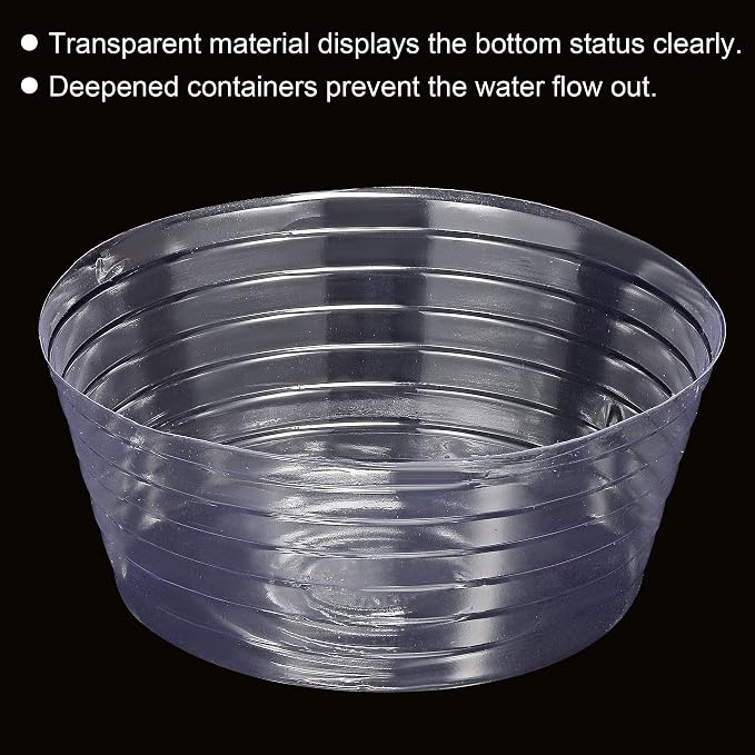 MECCANIXITY Plant Pot Saucer 8 Inch Plastic Round Flower Drip Tray for Indoor Outdoor, Clear Pack of 20