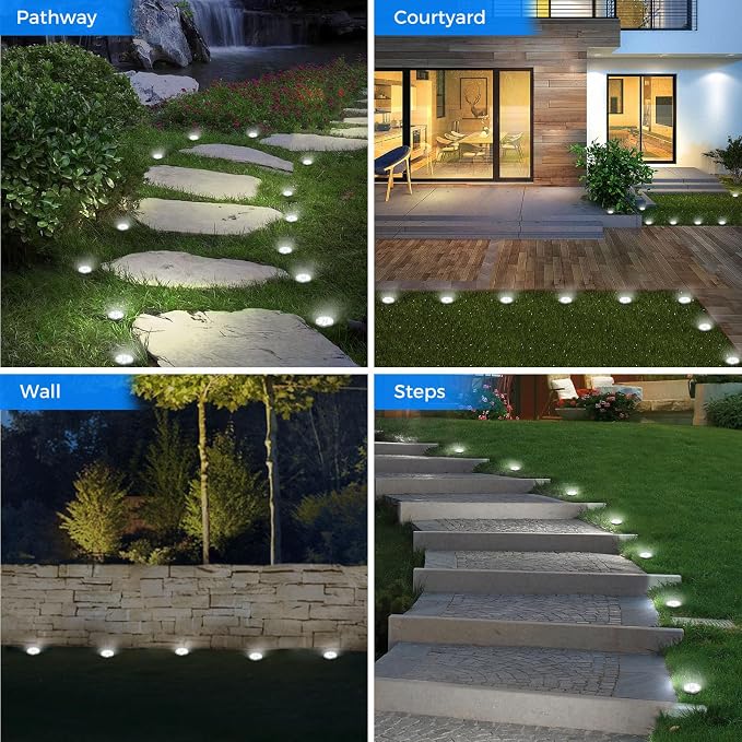 Peasur Mini Solar Ground Lights, 30 Pack Flat Solar Disc Lights Outdoor Waterproof, 2.3 Inch Small Solar Garden Lights Landscape Lighting for Outside Pathway Garden Yard Lawn Walkway,Cool White