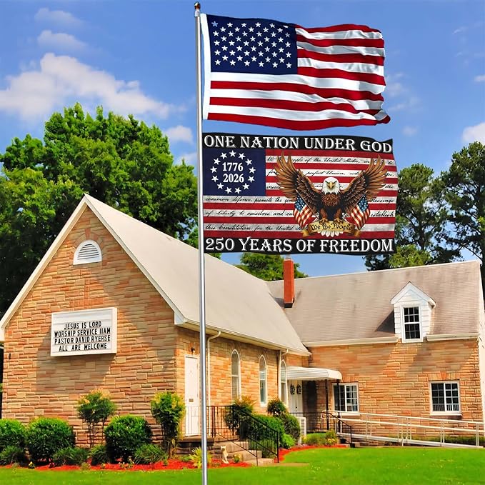 3 Ply 250 Year American Anniversary Flag 3x5 Double Sided 250 Merchandise Decorations 250th Anniversary USA Flag 4th of July We The People 1776 Patriotic American Flags for Outside Banner