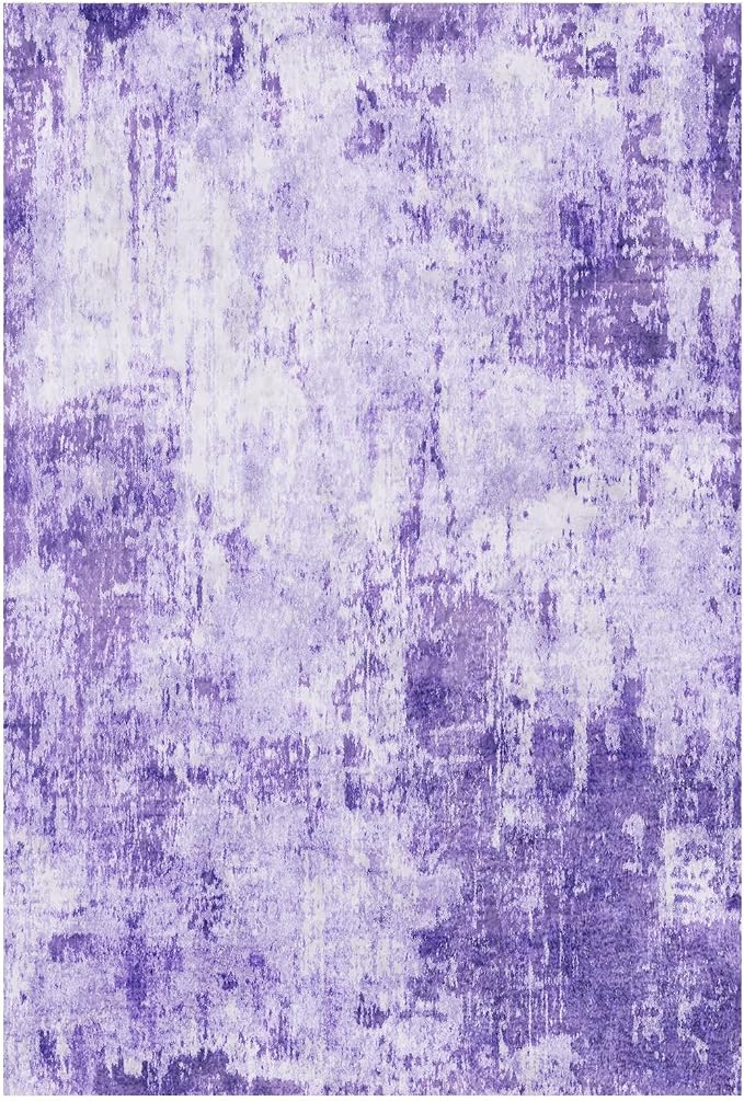 RELEANY Washable Runner 2'x6' Abstract Area Rug for Hallway Purple | Carpet for Kitchen, Entryway, Bathroom, Living Room, Bedroom, Printed Pattern, Non‑Slip, Soft, Stain‑Resistant, Easy to Clean