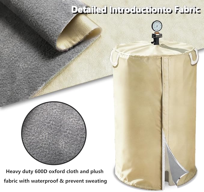 Pool Filter Cover with Plush Linner, 600D Waterproof Oxford Fabric Pool Equipment Cover, Suitable for Most Filters on Market(Universal Style, Beige)