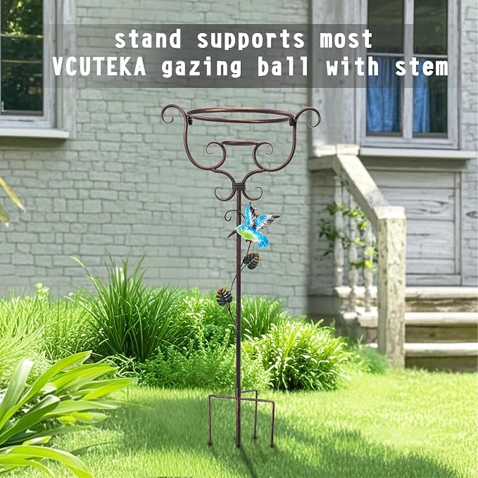 VCUTEKA Gazing Ball Stand, Metal Garden Gazing Globe Stand for 8-10" Balls | 30" H Gazing Balls Stand, Metal Gazing Globe Stand for 8-10 Inch Garden Gazing Globe, Indoor Outdoor Décor Accessories