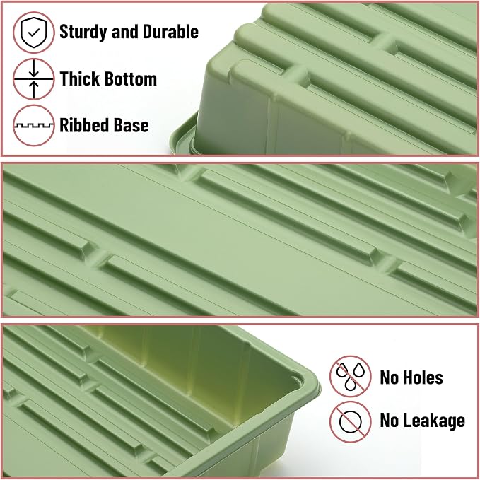 Mr. Pen- Seed Starter Trays, 10 Pack, 17"x10"x2.4" | Durable Plastic Growing Trays, Stackable and Reusable Seedling Starter Kits for Indoor, Outdoor, Greenhouse Gardening