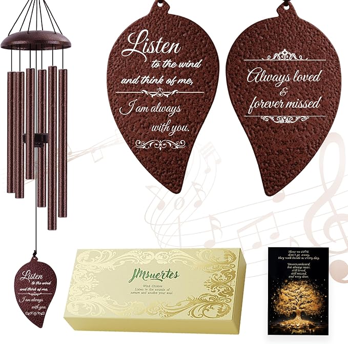 Memorial Wind Chimes for Outside, Sympathy Gift for Loss of Loved One Mom Dad, Ideal for Funeral, Bereavement Condolence Remembrance Gifts