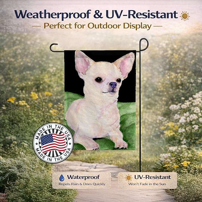 Caroline's Treasures SS8789GF Chihuahua Garden Flag Mailbox Flag Decorative Yard Flag Banner Outside Patio Artwork Yard Flower Beds, Garden Size, Multicolor