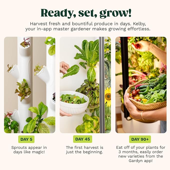 Gardyn Studio 2 Hydroponics Growing System - 16 Plants, Smart Tower | New & improved, non-GMO plants, herbs, vegetables, hydroponic herb garden planter indoor kit with grow lights