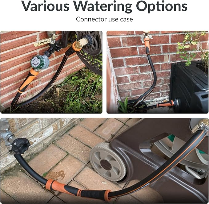 Giraffe Tools Garden Hose 5/8", Water Hose Heavy Duty, Flexible, Lightweight Hybrid Hose with Swivel Handle, 10ft Female to Female Fittings, Burst 600 PSI, Short Leader Hose