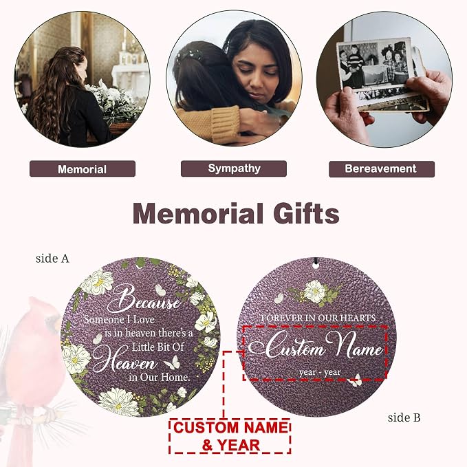 Memorial Wind Chimes Personalized, Memorial Gifts for Loss of Loved One Mother Father, Sympathy Wind Chime for Bereavement Remembrance Condolences