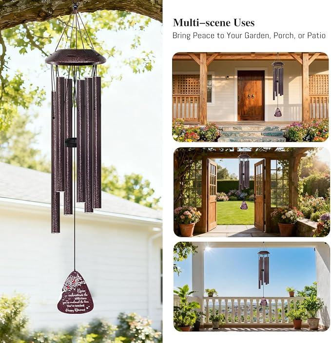 Retirement Gifts for Women/Men - 32" Wind Chimes Happy Retirement Gift for Coworker Colleague Boss Teacher Nurse - Farewell Appreciation Gifts Never Underestimate the Difference You've Made