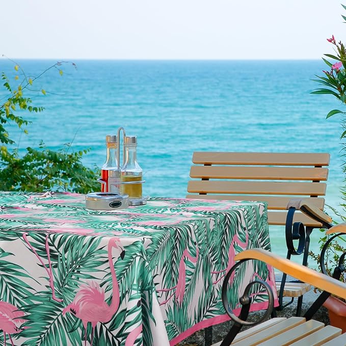 Outdoor Tablecloth with Umbrella Hole Umbrella Tablecloth Patio Tablecloths with Zipper for Courtyards, Terraces, and Beaches 60 x 84 in