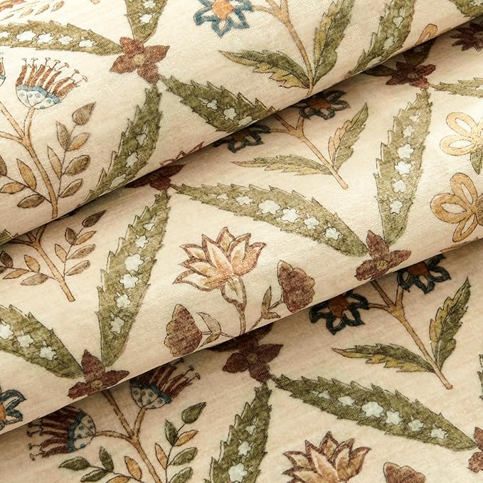 jinchan 5x7 Vintage Floral Washable Living Room Area Rug, Terracotta | Soft & Lightweight, Checkered Floral, Low Pile, Non Slip, Bedroom, Dining Room, Girls Room, Home Office, Cottage Decor