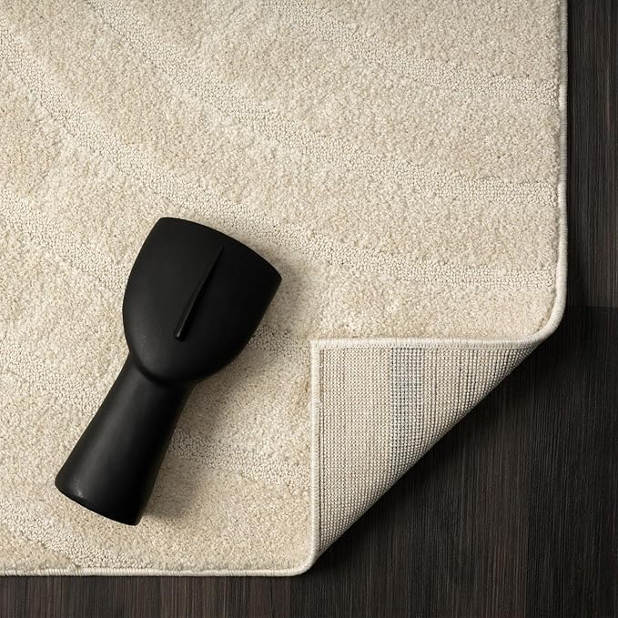 LUXE WEAVERS Modern Geometric Wave Cream 2x3 Area Rug