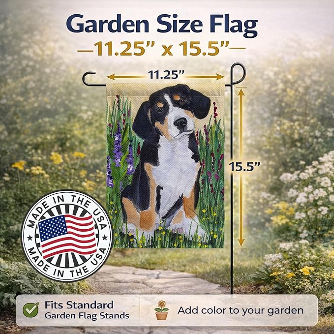 Caroline's Treasures SS8216GF Entlebucher Mountain Dog Garden Flag Mailbox Flag Decorative Yard Flag Banner Outside Patio Artwork Yard Flower Beds, Garden Size, Multicolor
