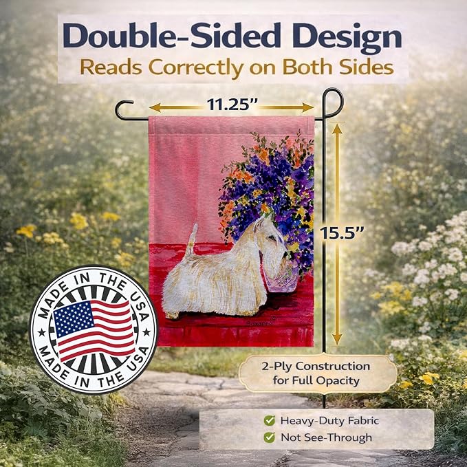 Caroline's Treasures SS8306GF Scottish Terrier Garden Flag Mailbox Flag Decorative Yard Flag Banner Outside Patio Artwork Yard Flower Beds, Garden Size, Multicolor