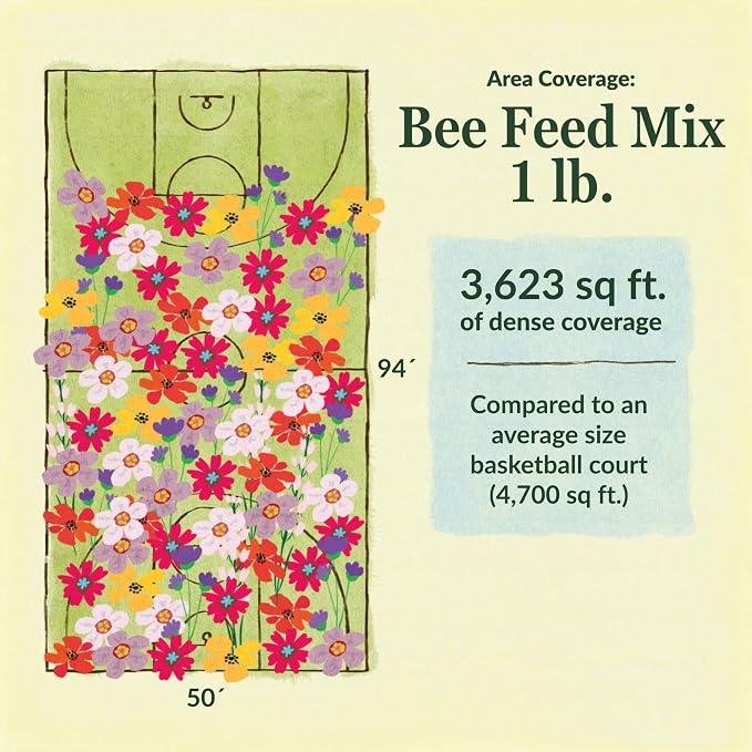 Ferry Morse Wildflower Seeds - Bee Feed Mix, Non-GMO, Full Sun - 1 lb - Other