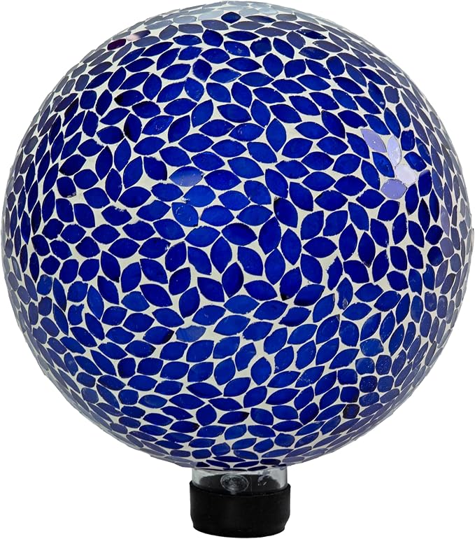 Sunnydaze 10" Mosaic Glass Gazing Ball for Garden, Globe for Outdoor Decor | Lavender, 2pk, Decorative Sphere Fits Most Stands, Garden Ball for Outside, Flower Bed, Backyard, or Indoor Display