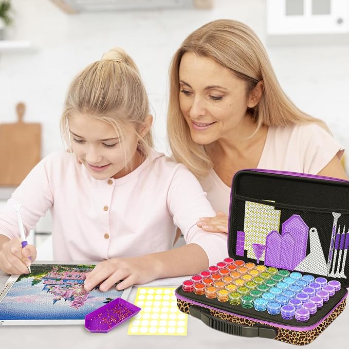 ZORETCO Diamond Painting Storage, 60 Containers Diamond Art Kits for Adults | Diamond Art Storage Case with Tools, Portable Bead Organizer Box for Diamond Painting Accessories, Art Supplies