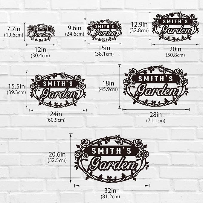 Custom Metal Garden Name Sign – Personalized Outdoor Wall Art, Family Last Name Yard Sign, Vegetable Garden Decor & Housewarming Gift