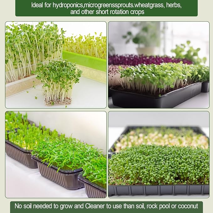 10 x 236 Microgreens Growing Mat Jute Fiber Grow Mats Extra Long Hydroponic Grow Pads for Wheatgrass, Sprouts, Hydroponics Seed Starter Trays, Organic
