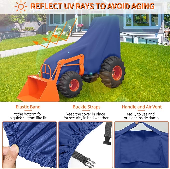 STARTWO Tractor Cover Waterproof Heavy Duty for Compact Utility Tractors LP95637 for Series 2320 2520 2720 3120 3320 3520 3720 3203 4105,Blue