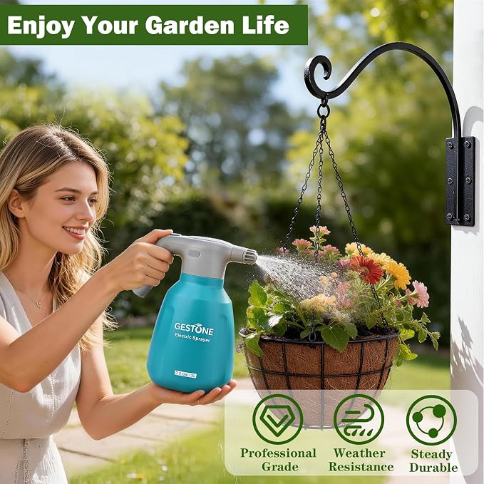 Heavy Duty 16 Inch Plant Hangers Bracket Outdoor, 60lbs Weight Capacity-2 Pack Metal Wall Hooks for Hanging Plants, Bird Feeder, Wind Chime, Wall Decor, Plant Hanger Hooks for Hanging Flower Baskets