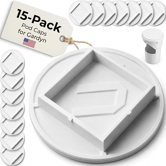 15-Pack Pod Caps Compatible with Gardyn Hydroponic System - White PETG Opaque Covers for Indoor Gardening - Custom Fit Light Blocking Lids