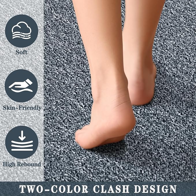 6x9 Blue Area Rug | Washable Memory Foam, Low Pile Non Slip Indoor Carpet for Living Room Bedroom Office Classroom College Dorm Room Home Decor