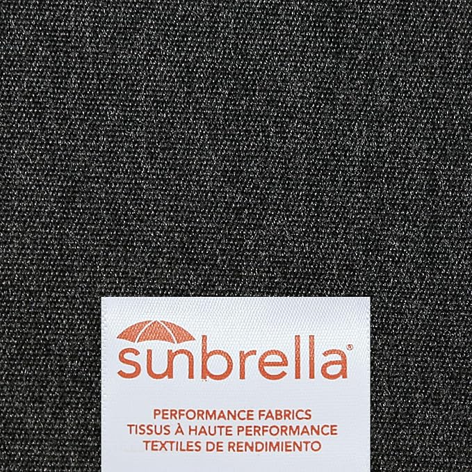 18.5 x 16 Inch Sunbrella Outdoor Chair Cushions with Tie Straps, Set of 4 Thick Water Repellent Rectangle Patio Chair Pads for Garden Lawn Patio Furniture, Canvas Soot