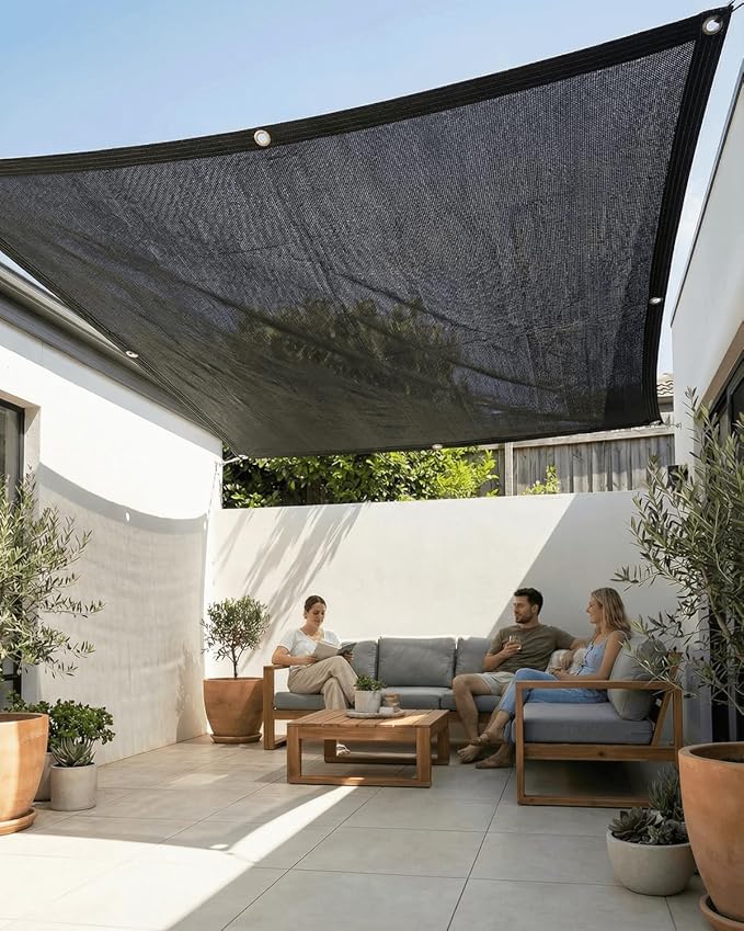 vensovo 70% Sunblock Shade Cloth Net Black Resistant - 6.5x6.5 Ft Garden Shade Mesh for Plant Cover, Greenhouse, Chicken Coop, Kennels, Tomatoes Plants