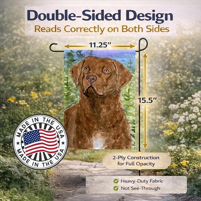 Caroline's Treasures SS8933GF Chesapeake Bay Retriever Garden Flag Mailbox Flag Decorative Yard Flag Banner Outside Patio Artwork Yard Flower Beds, Garden Size, Multicolor