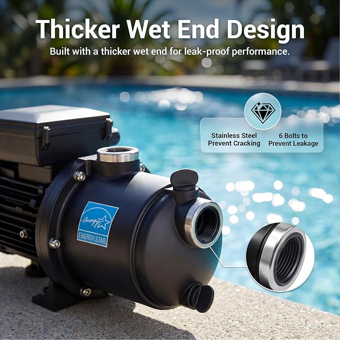 Pool Booster Pump 3/4 HP for Pressure Pool Cleaners PB460 180-480, EC-LA01N, OEM Booster Pump 3/4 HP, 115V or 230V, 60PSI, Energy Star Specification - Black