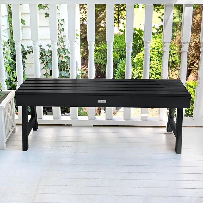 highwood Weatherly Backless Bench, 4-Feet, Black