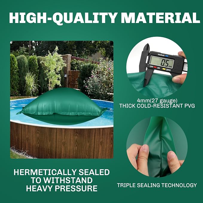 CACSPS Pool Air Pillow for Above Ground Pools, 8x8 Ft, Green, PVC Material, Winter Protection