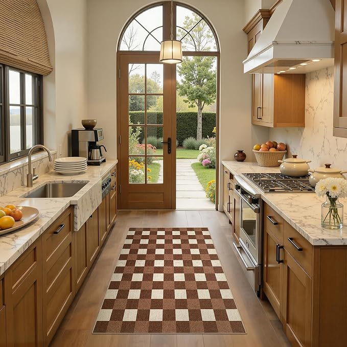 UERMEI 3x5 Outdoor Jute Area Rug Patio Farmhouse Brown | Indoor Outdoor Washable Non Slip Pet Friendly Carpet for Door Mat Area Rug for Patio Bedroom Living Room Kitchen Porch