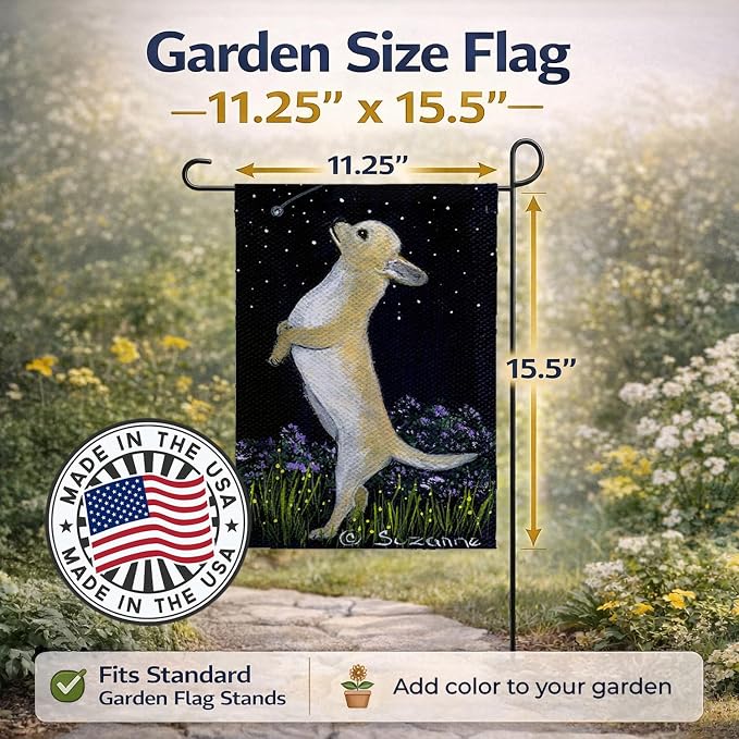 Caroline's Treasures SS8152GF Chihuahua Garden Flag Mailbox Flag Decorative Yard Flag Banner Outside Patio Artwork Yard Flower Beds, Garden Size, Multicolor